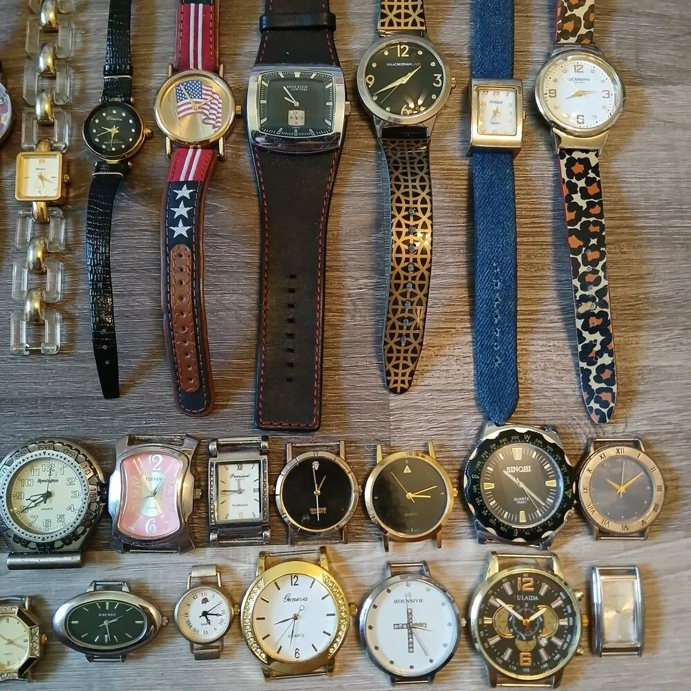Huge Watch Lot of 50+ Mixed Brands Vintage & Modern Parts/Repair Untested-Box A6